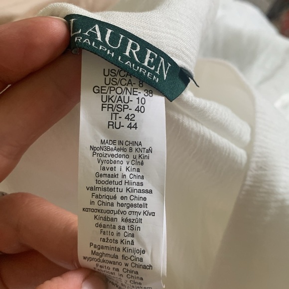 LAUREN RALPH LAUREN Swim Cover-Up - White Size M Crinkle Tunic‎ Cover-Up Dress - Picture 6 of 7